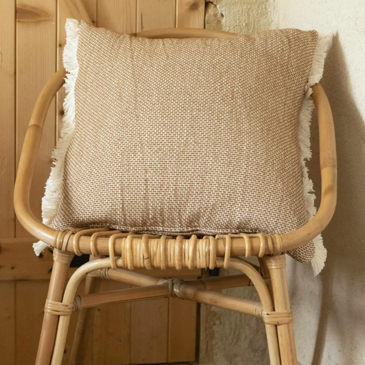 EMINZA Coussin carré coton (50 x 50 cm) Jamy Marron Clearance