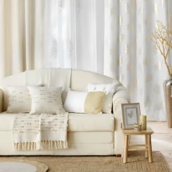 douceur d'intu017drieur Coussin carré coton (40 x 40 cm) Golden sunset Blanc Hot