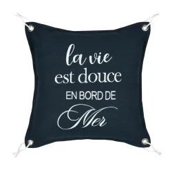 STOF Coussin carré coton (50 x 50 cm) Bordemer Bleu marine Best