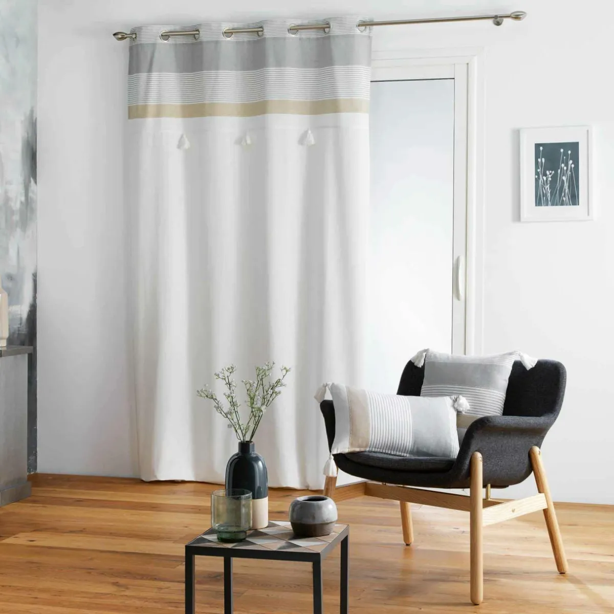 douceur d'intu017drieur Coussin carré coton (40 x 40 cm) Iliade Blanc Discount
