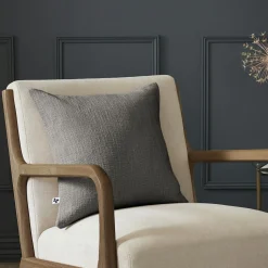L'EFFET PAPILLON Coussin carré coton (45 x 45 cm) Sixtine Gris ardoise Gris foncé New