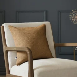 L'EFFET PAPILLON Coussin carré coton (45 x 45 cm) Sixtine Camel New