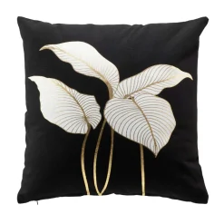 DOUCEUR D'INTERIEUR Coussin carré coton (45 x 45 cm) Jill Noir