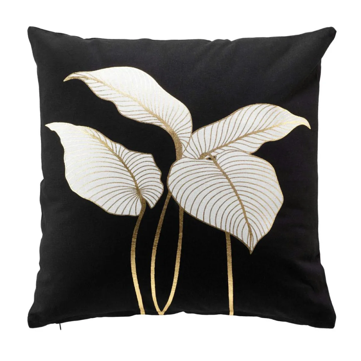 DOUCEUR D'INTERIEUR Coussin carré coton (45 x 45 cm) Jill Noir