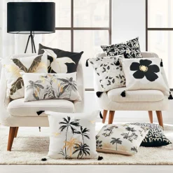 DOUCEUR D'INTERIEUR Coussin carré coton (45 x 45 cm) Jill Noir
