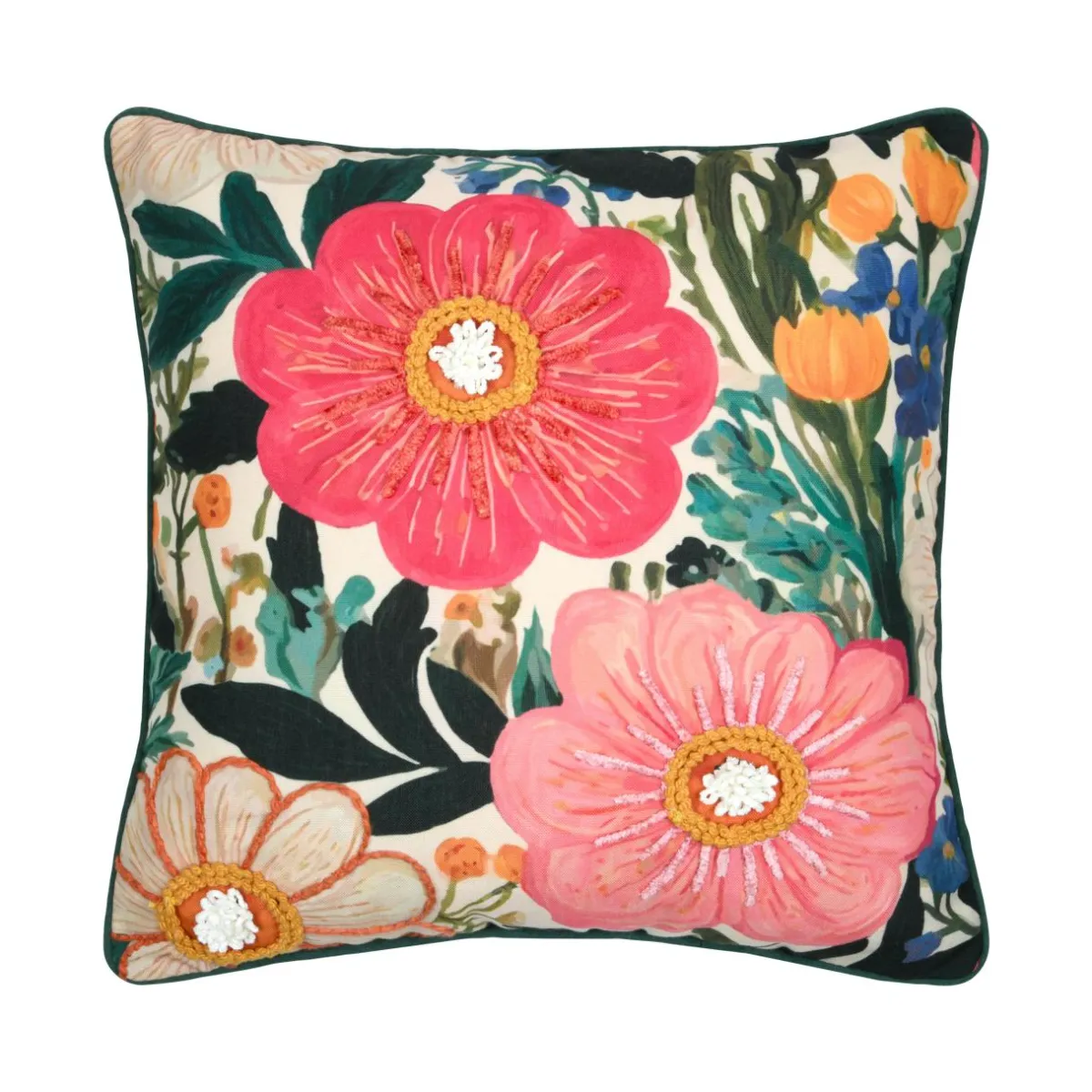 STOF Coussin carré coton (45 x 45 cm) Betty Multicolore Discount