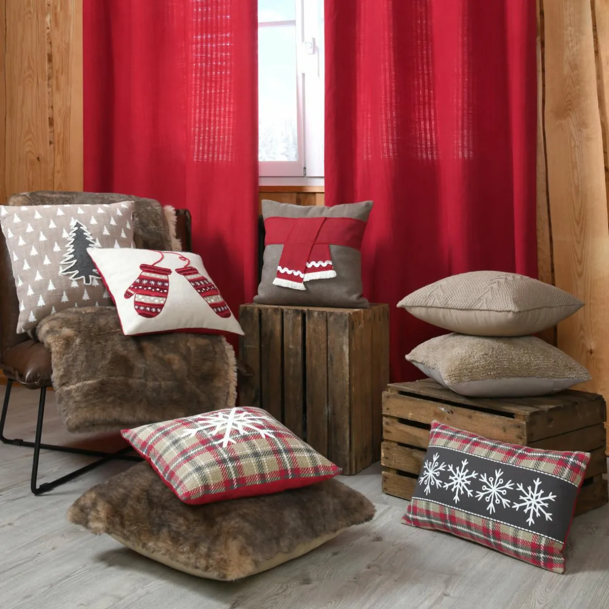 LOVELY CASA Coussin carré coton (40 x 40 cm) Megève Ecru Sale