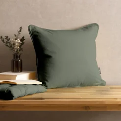 EMINZA Coussin carré coton (60 x 60 cm) Pixel Vert kaki
