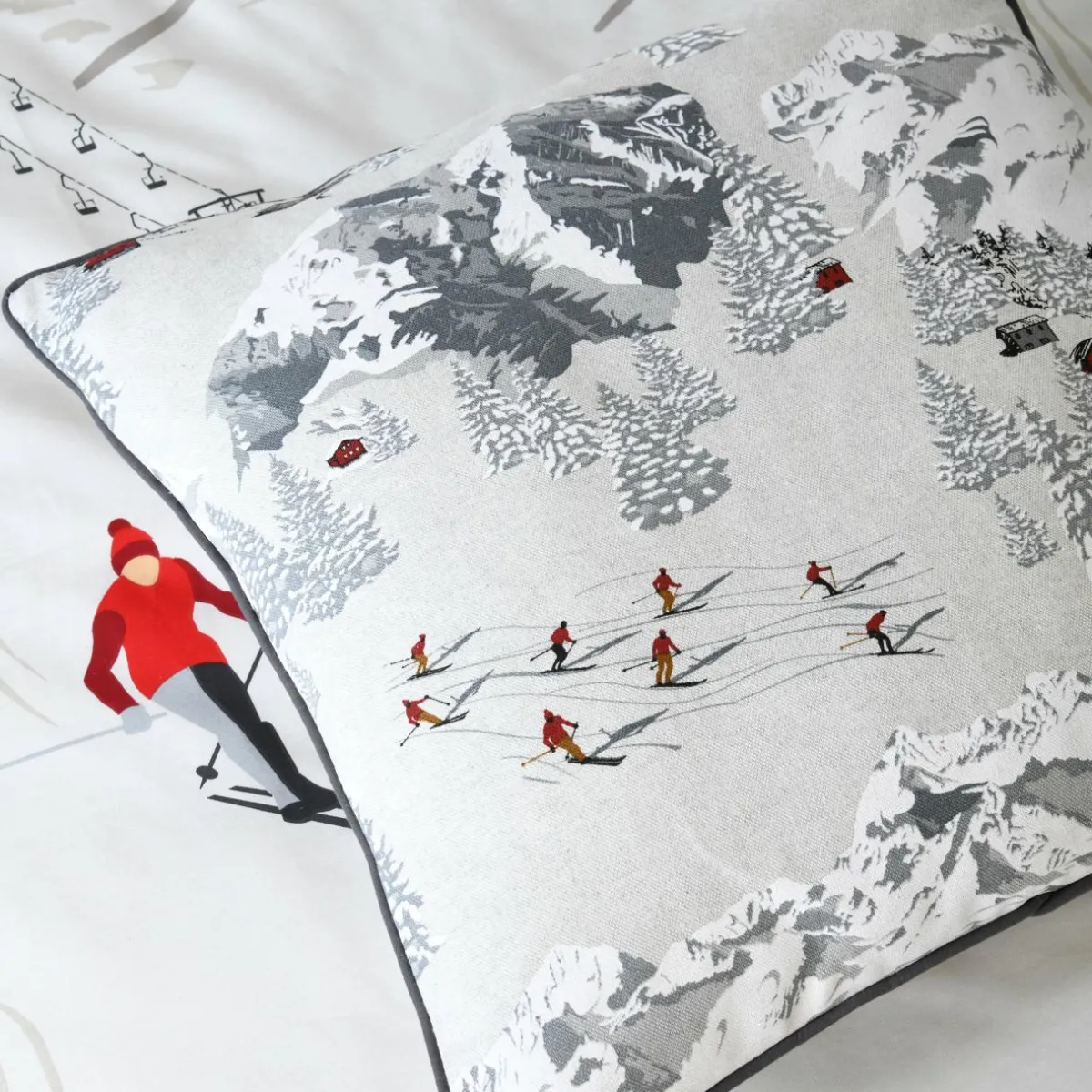 LOVELY CASA Coussin carré coton (50 x 50 cm) Meribel Gris Best