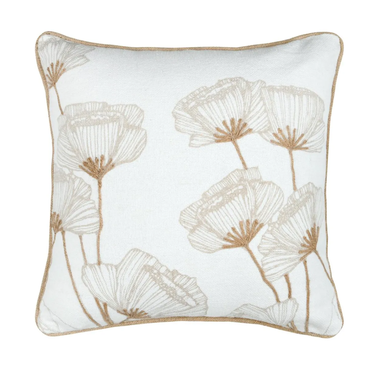 STOF Coussin carré coton (45 x 45 cm) Oriana Ecru Sale