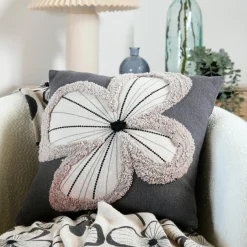 STOF Coussin carré coton (40 x 40 cm) Tilda ardoise Gris Discount