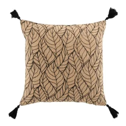 EMINZA Coussin carré coton et jute (40 x 40 cm) Nama Noir Best
