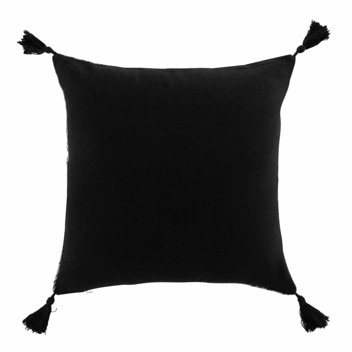 EMINZA Coussin carré coton et jute (40 x 40 cm) Nama Noir Best
