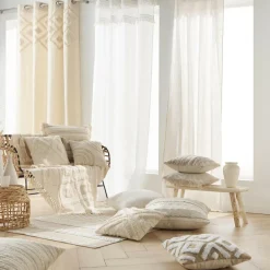 douceur d'intu017drieur Coussin carré coton tissé (60 x 60 cm) Island Beige Clearance