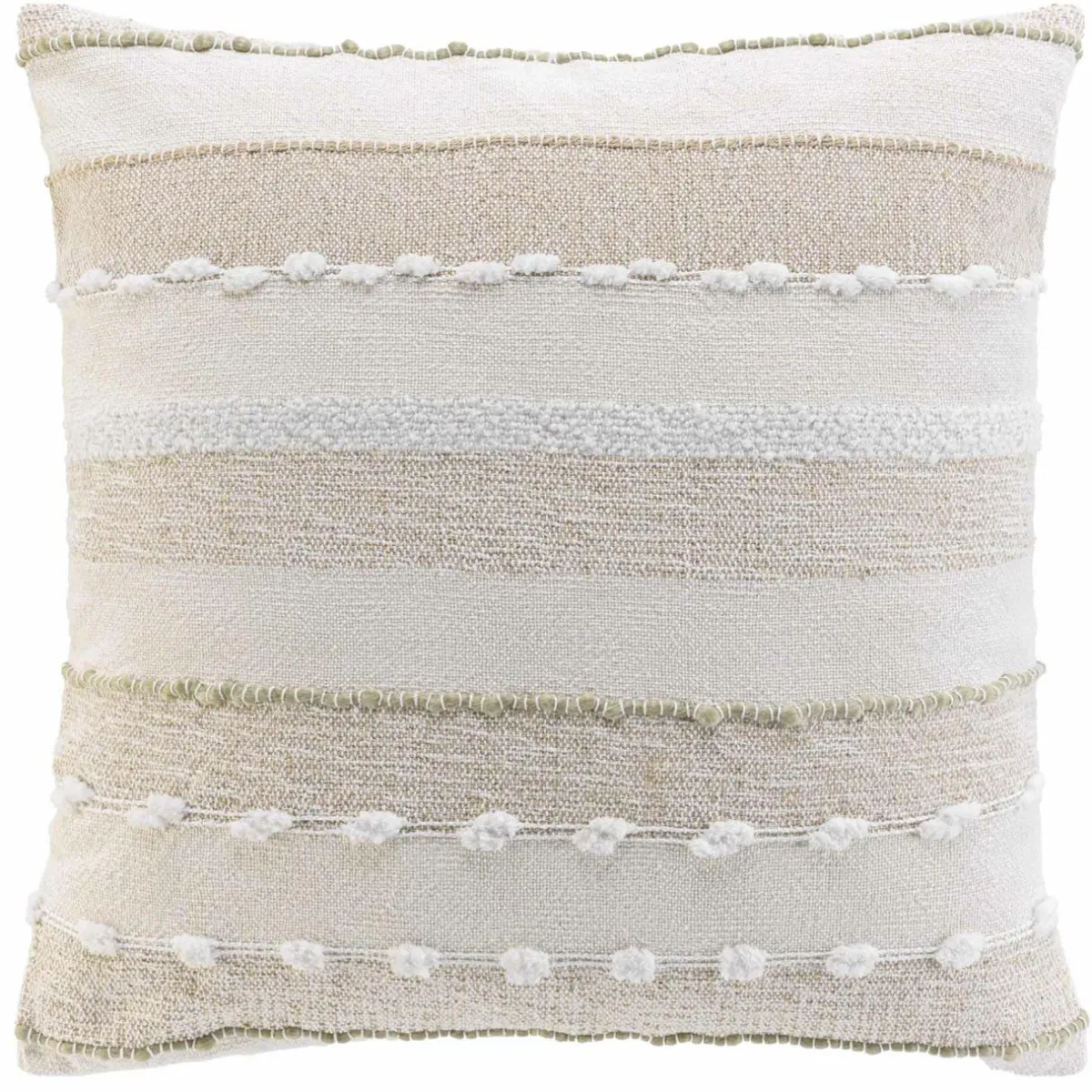 douceur d'intu017drieur Coussin carré coton tissé (60 x 60 cm) Santos Beige
