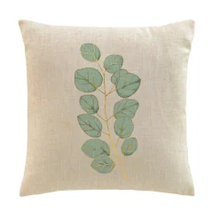 douceur d'intu017drieur Coussin carré effet lin (45 x 45 cm) Eucalys Vert Online