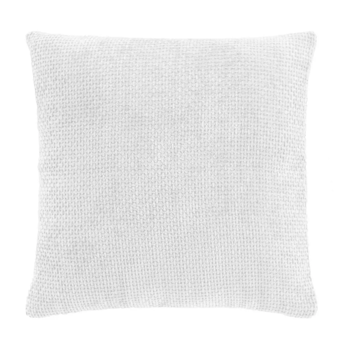 douceur d'intu017drieur Coussin carré en velours chenille (45 x 45 cm) Leo Blanc Online