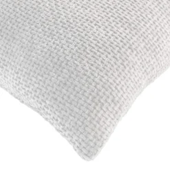 douceur d'intu017drieur Coussin carré en velours chenille (45 x 45 cm) Leo Blanc Online