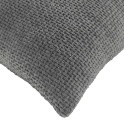douceur d'intu017drieur Coussin carré en velours chenille (45 x 45 cm) Leo Gris Anthracite New