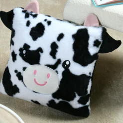 STOF Coussin carré enfant (40 x 40 cm) Zamis Vache Noir