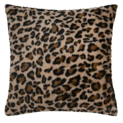STOF Coussin carré fausse fourrure léopard (45 x 45 cm) Fauves Camel Outlet