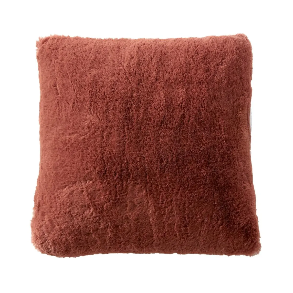 EMINZA Coussin carré fausse fourrure (45 x 45 cm) Finn Terracotta Discount