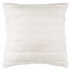 ATMOSPHERA Coussin carré fausse fourrure (45 x 45 cm) Manoir Blanc