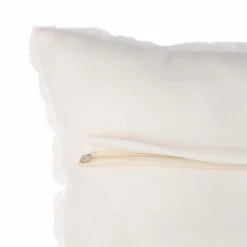 ATMOSPHERA Coussin carré fausse fourrure (45 x 45 cm) Manoir Blanc