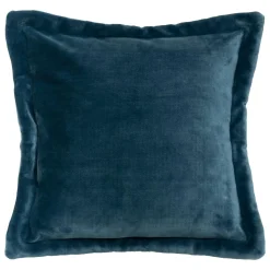 Atmosphera, cru017dateur d'intu017drieur Coussin carré flanelle (53 x 53 cm) Cuddly Bleu foncé Bleu marine