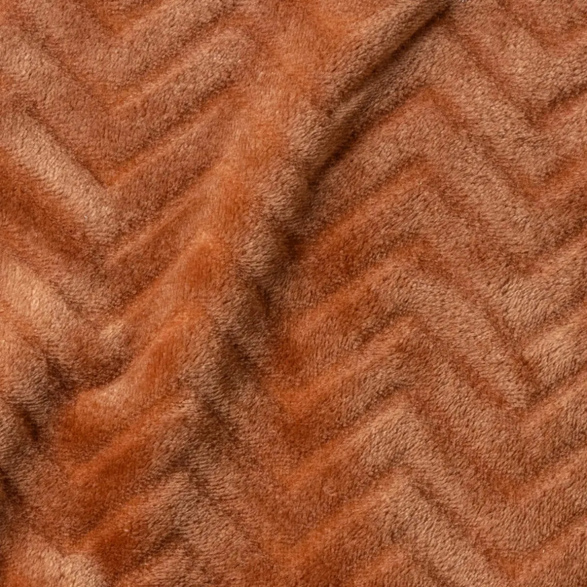 EMINZA Coussin carré flanelle (45 x 45 cm) Zag Cuivre Discount