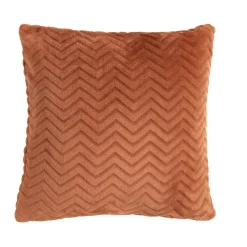 EMINZA Coussin carré flanelle (45 x 45 cm) Zag Cuivre Discount