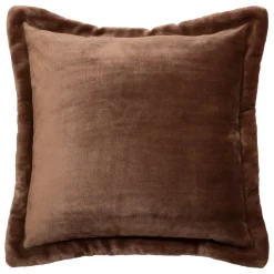 Atmosphera, cru017dateur d'intu017drieur Coussin carré flanelle (53 x 53 cm) Cuddly Marron