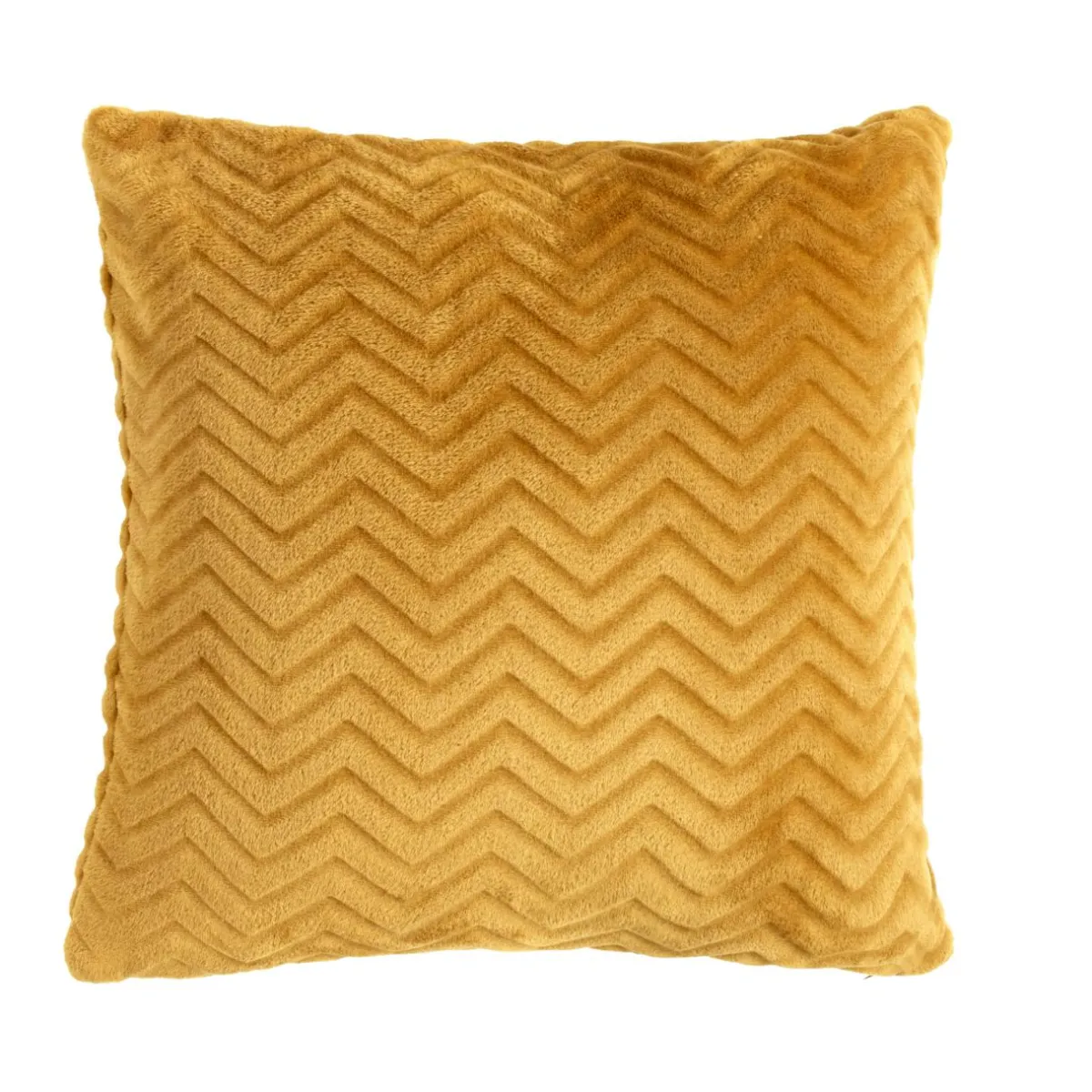 EMINZA Coussin carré flanelle (45 x 45 cm) Zag Jaune moutarde Hot