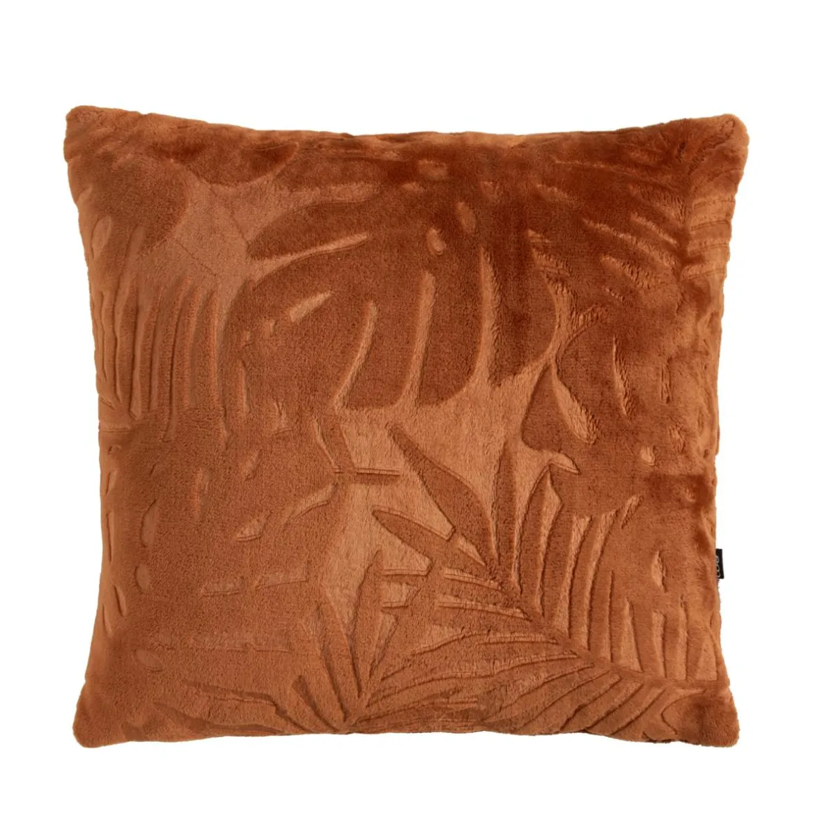 EMINZA Coussin carré flanelle (45 x 45 cm) Flore Cuivre New