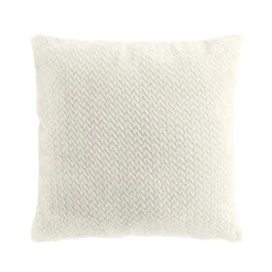 douceur d'intu017drieur Coussin carré flanelle relief (45 x 45 cm) Flanela Écru Ecru Hot