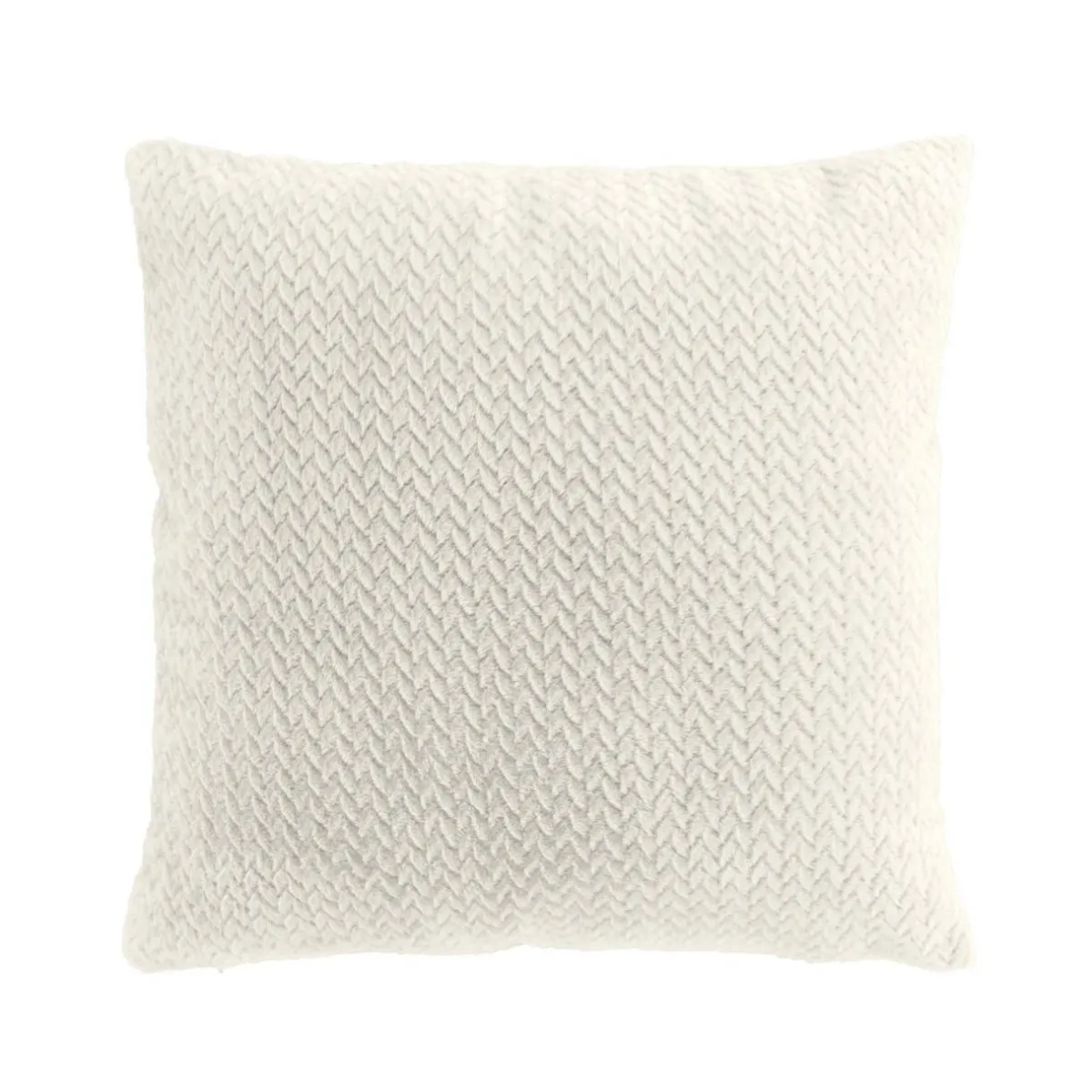 douceur d'intu017drieur Coussin carré flanelle relief (45 x 45 cm) Flanela Écru Ecru Hot
