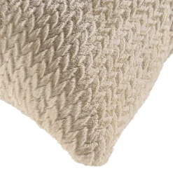 douceur d'intu017drieur Coussin carré flanelle relief (45 x 45 cm) Flanela Beige Outlet