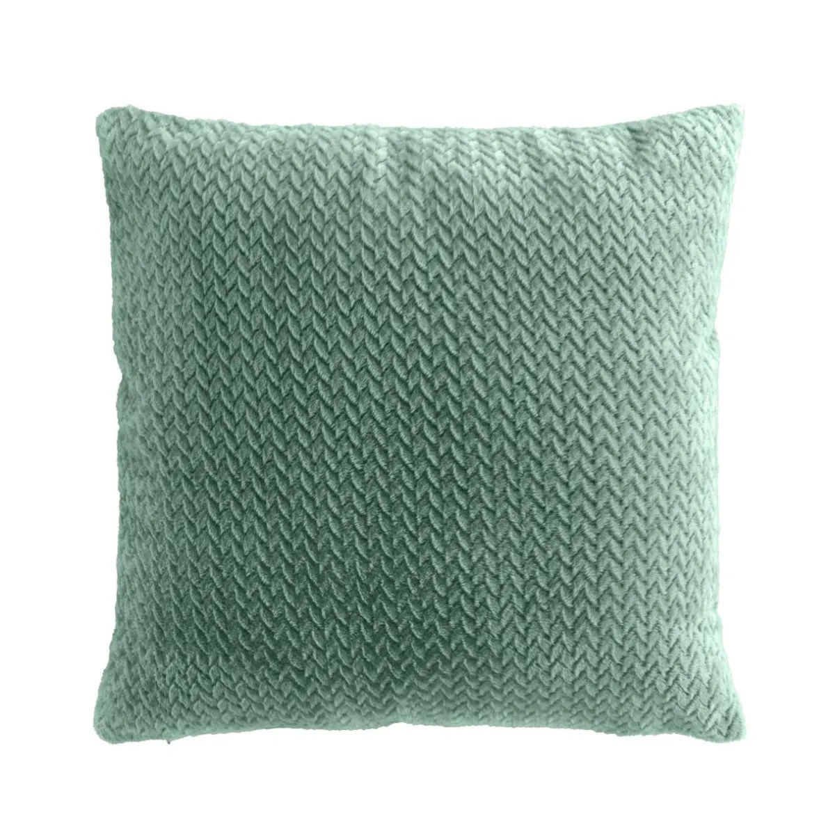 douceur d'intu017drieur Coussin carré flanelle relief (45 x 45 cm) Flanela Vert kaki Hot