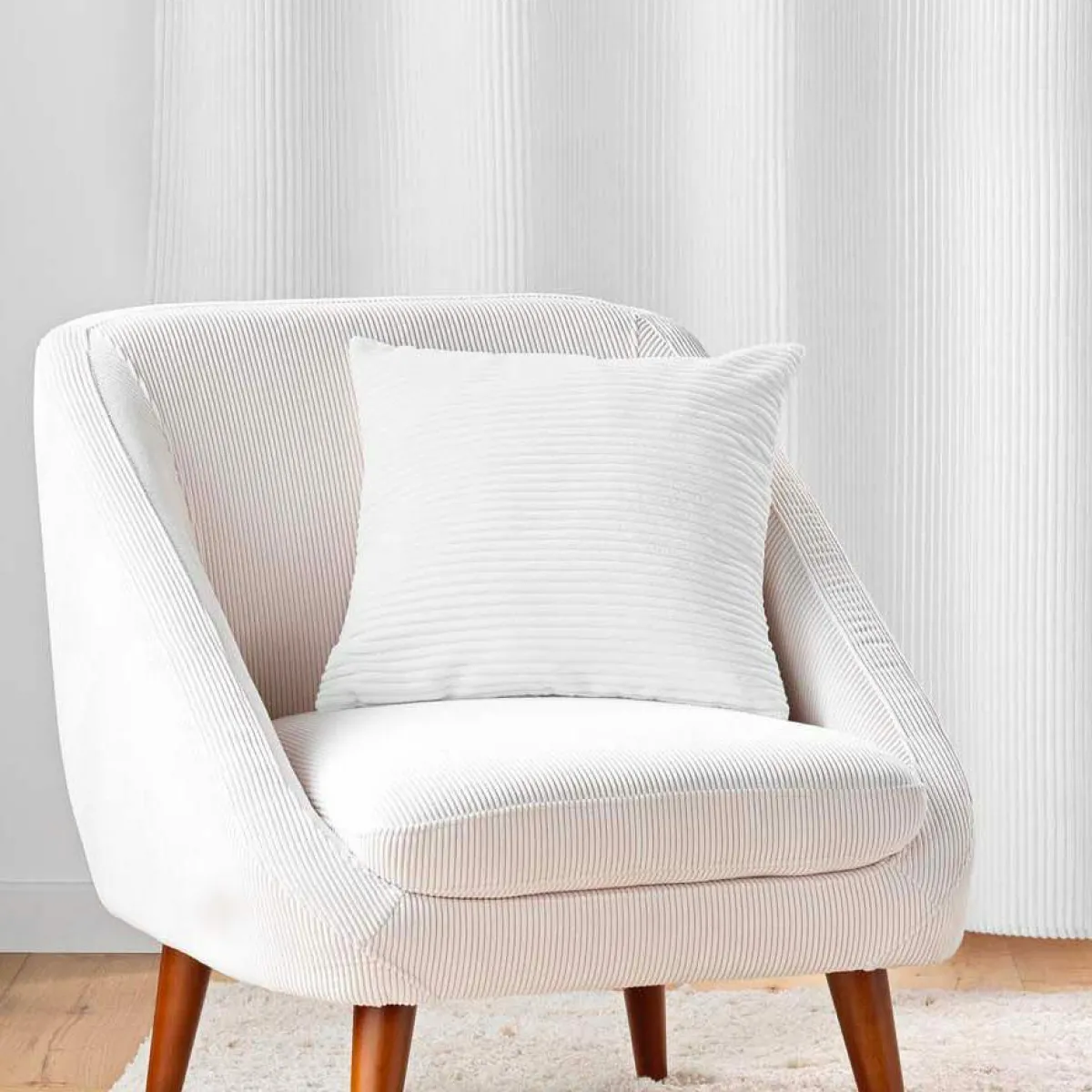 douceur d'intu017drieur Coussin carré flanelle relief (45 x 45 cm) Nils Blanc Clearance