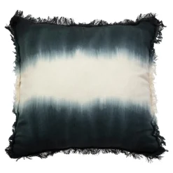 Atmosphera, cru017dateur d'intu017drieur Coussin carré franges (40 x 40 cm) Inuit Dream Bleu Discount