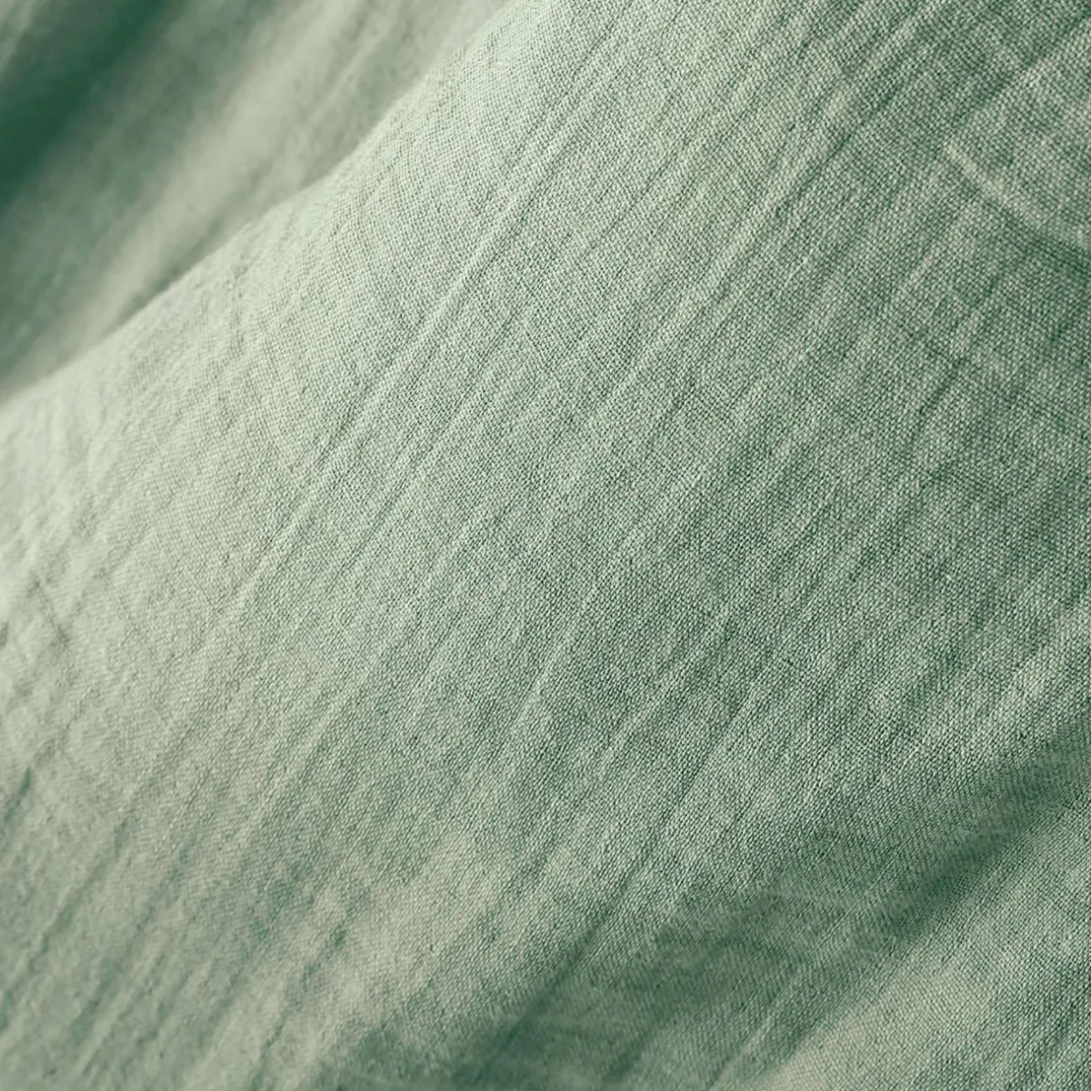 EMINZA Coussin carré gaze de coton (60 x 60 cm) Gaïa Vert Eucalyptus Best