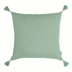 EMINZA Coussin carré gaze de coton (60 x 60 cm) Gaïa Vert Eucalyptus Best