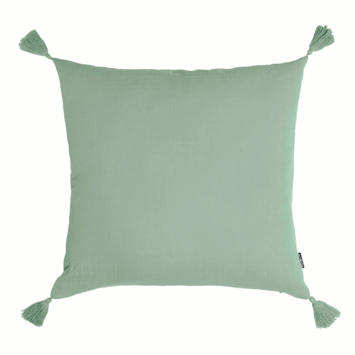 EMINZA Coussin carré gaze de coton (60 x 60 cm) Gaïa Vert Eucalyptus Best