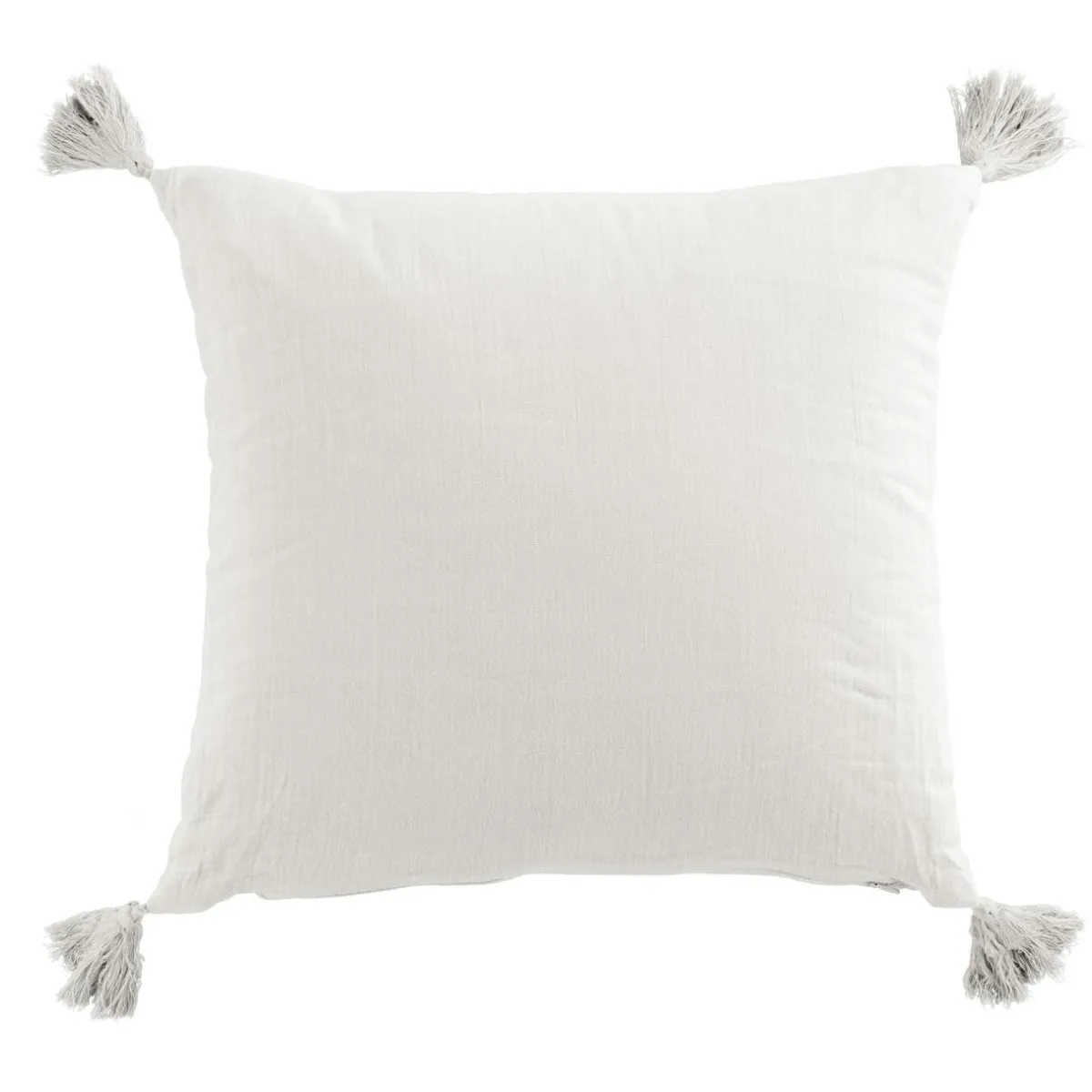 EMINZA Coussin carré gaze de coton (40 x 40 cm) Gaïa chantilly Blanc Sale
