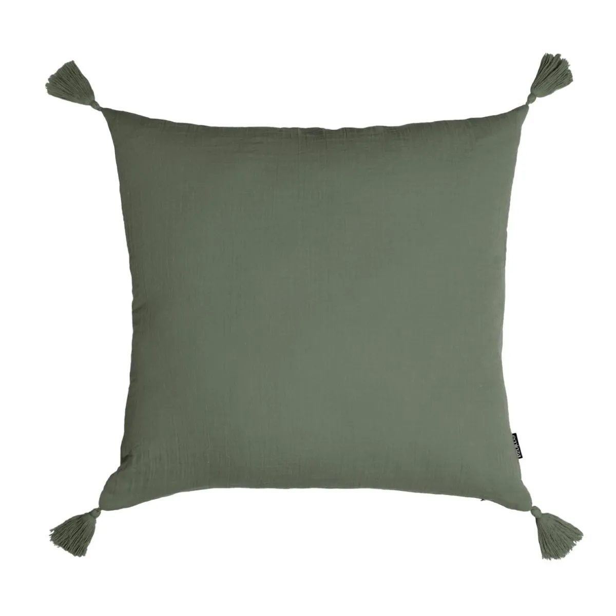 EMINZA Coussin carré gaze de coton (60 x 60 cm) Gaïa Vert romarin New