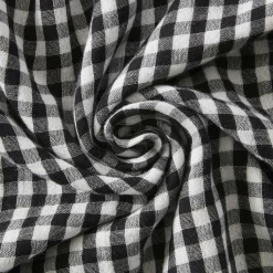 EMINZA Coussin carré gaze de coton (45 x 45 cm) Gaïa vichy Noir Clearance