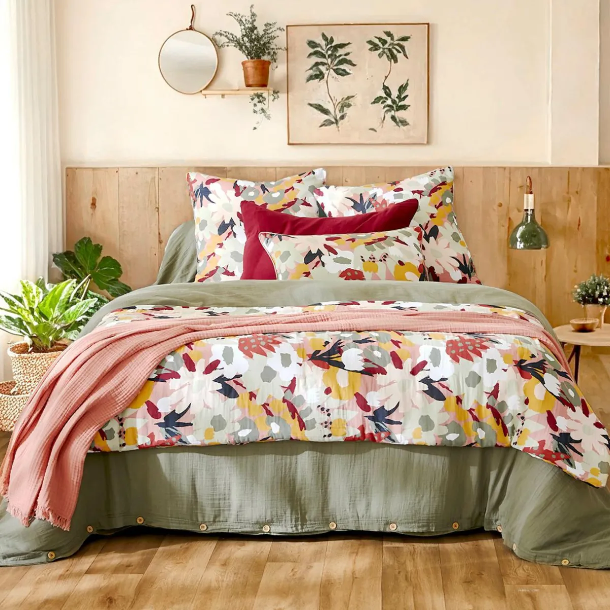 EMINZA Coussin carré gaze de coton (45 x 45 cm) Azel Multicolore Best