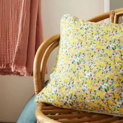 EMINZA Coussin carré gaze de coton (45 x 45 cm) Abigaël Jaune Online