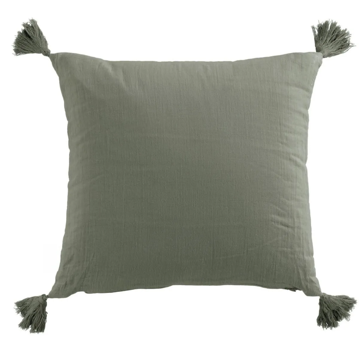 EMINZA Coussin carré gaze de coton (40 x 40 cm) Gaïa Vert romarin Sale