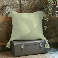 EMINZA Coussin carré gaze de coton (40 x 40 cm) Gaïa Vert tilleul Online